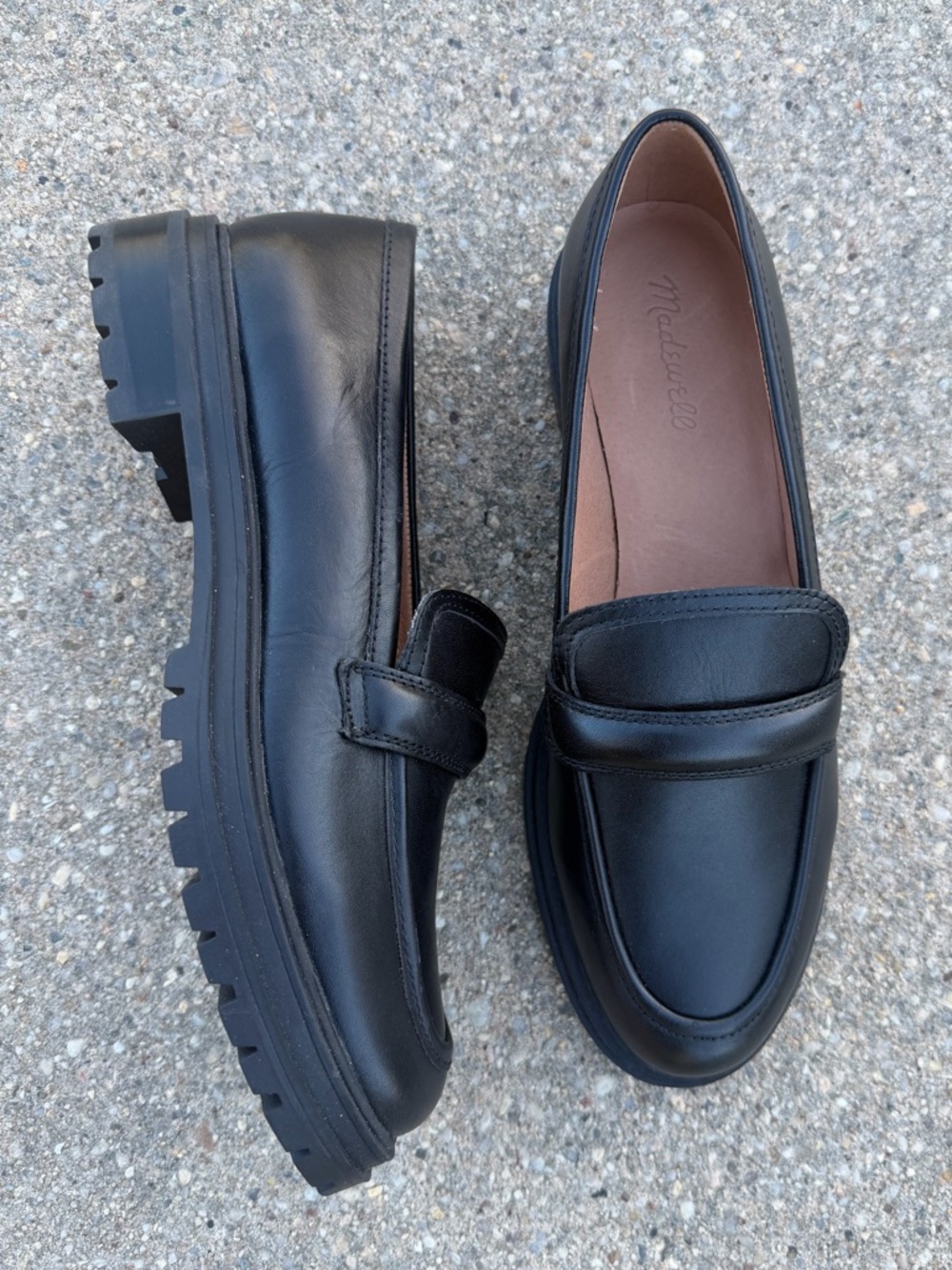 NWOB Madewell The Bradley Lugsole Loafer in Leather in True Black sz 11 - Picture 5 of 7